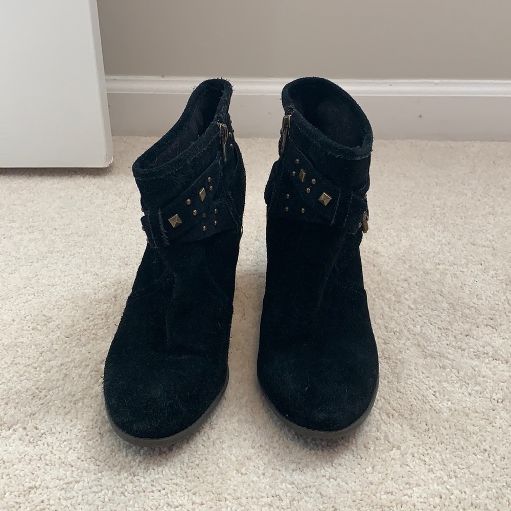 Black suede booties